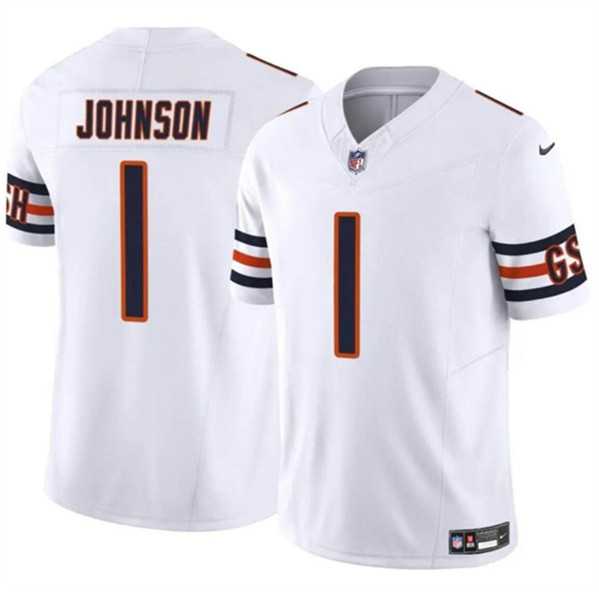 Men & Women & Youth Chicago Bears #1 Jaylon Johnson White 2024 F.U.S.E. Vapor Stitched Jersey